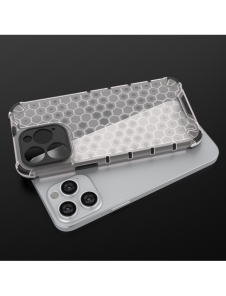 Honeycomb-fodral till iPhone 14 Pro Max pansarhybridskal svart