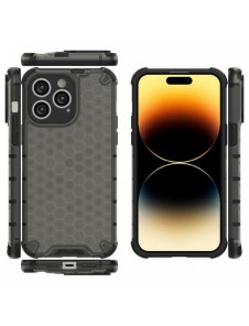 Honeycomb-fodral till iPhone 14 Pro Max pansarhybridskal svart