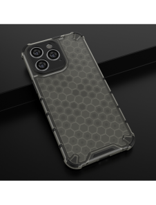 Honeycomb-fodral till iPhone 14 Pro Max pansarhybridskal svart