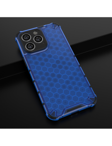 Honeycomb-fodral till iPhone 14 Pro Max pansarhybridskal blå