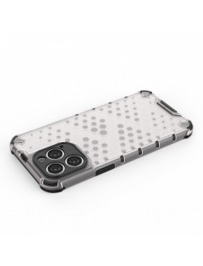 Honeycomb-fodral för iPhone 14 Pro Max pansarhybridfodral genomskinligt