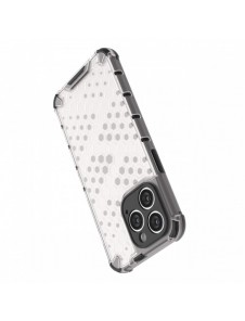 Honeycomb-fodral för iPhone 14 Pro Max pansarhybridfodral genomskinligt
