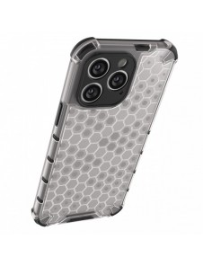 Honeycomb-fodral för iPhone 14 Pro Max pansarhybridfodral genomskinligt