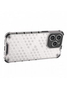 Honeycomb-fodral för iPhone 14 Pro Max pansarhybridfodral genomskinligt
