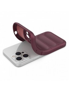 Magic Shield Case-fodral till iPhone 14 Pro Max elastiskt pansarfodral i vinröd