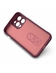 Magic Shield Case-fodral till iPhone 14 Pro Max elastiskt pansarfodral i vinröd