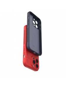Magic Shield Case-fodral till iPhone 14 Pro Max elastiskt pansarfodral i vinröd