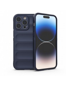 Magic Shield Case-fodral för iPhone 14 Pro Max flexibelt bepansrat mörkblått skal