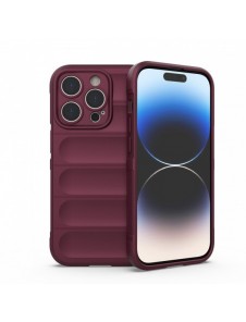 Magic Shield Case-fodral till iPhone 14 Pro elastiskt pansarskal i vinrött