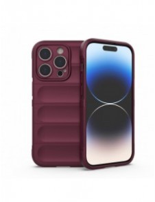 Magic Shield Case-fodral till iPhone 14 Pro elastiskt pansarskal i vinrött