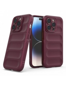 Magic Shield Case-fodral till iPhone 14 Pro elastiskt pansarskal i vinrött