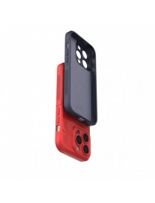 Magic Shield Case-fodral till iPhone 14 Pro elastiskt pansarskal i vinrött