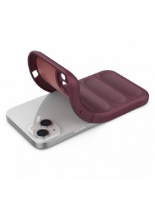Magic Shield Case fodral för iPhone 14 Plus elastiskt pansarfodral i vinröd