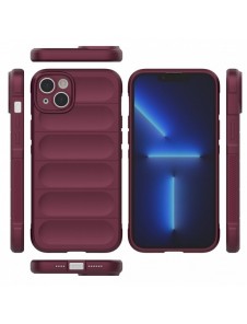 Magic Shield Case fodral för iPhone 14 Plus elastiskt pansarfodral i vinröd