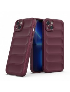 Magic Shield Case fodral för iPhone 14 Plus elastiskt pansarfodral i vinröd