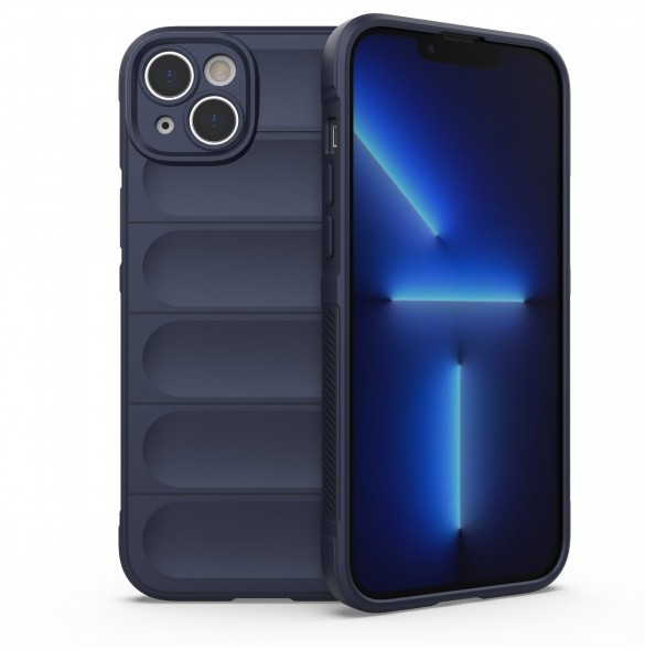 Magic Shield Case-fodral för iPhone 14 Plus flexibelt bepansrat mörkblått skal