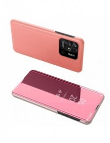 Clear View Case-fodral för Xiaomi Redmi 10C-fodral med en flik rosa