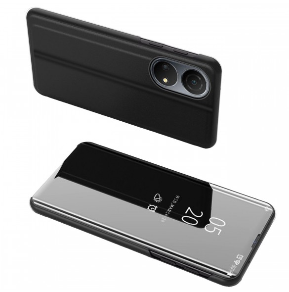 Clear View Case-fodral för Honor X7 / Honor Play 30 Plus flip-fodral svart