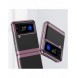 Plätering Fodral för Samsung Galaxy Z Flip 4 skal med en metallisk ram lila