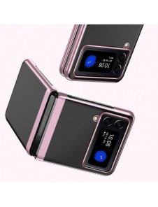 Plätering Fodral för Samsung Galaxy Z Flip 4 skal med en metallisk ram lila