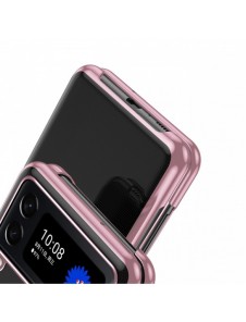 Plätering Fodral för Samsung Galaxy Z Flip 4 skal med en metallisk ram lila