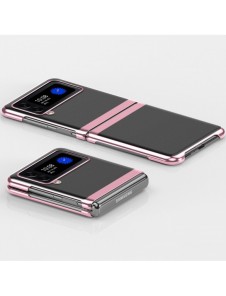 Plätering Fodral för Samsung Galaxy Z Flip 4 skal med en metallisk ram lila