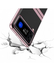 Plätering Fodral för Samsung Galaxy Z Flip 4 skal med en metallisk ram lila