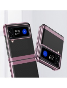 Plätering Fodral för Samsung Galaxy Z Flip 4 skal med en svart metallram