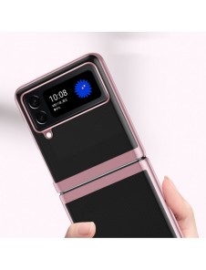 Plätering Fodral för Samsung Galaxy Z Flip 4 skal med en svart metallram