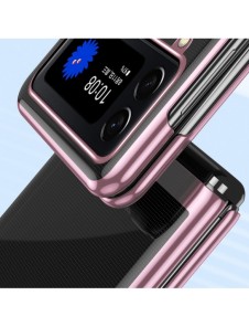 Plätering Fodral för Samsung Galaxy Z Flip 4 skal med en svart metallram