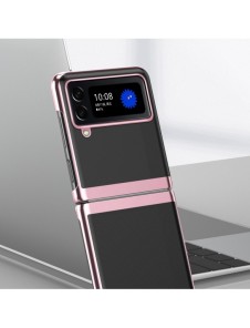 Plätering Fodral för Samsung Galaxy Z Flip 4 skal med en svart metallram