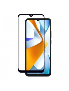 Xiaomi Poco C40 9H helskärmshärdat glas med svart ram
