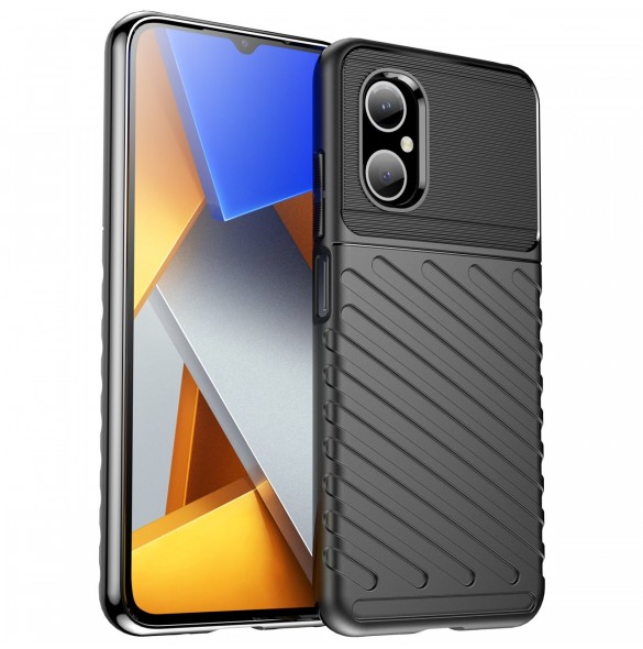 Thunder Case Xiaomi Poco M4 5G silikon pansarfodral svart