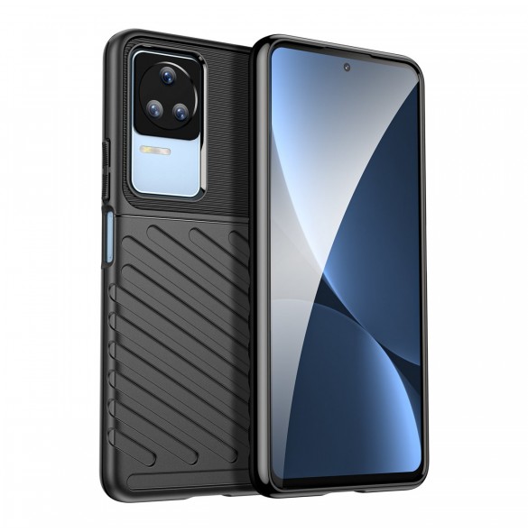 Thunder Case fodral för Xiaomi Poco F4 5G silikon pansarfodral svart
