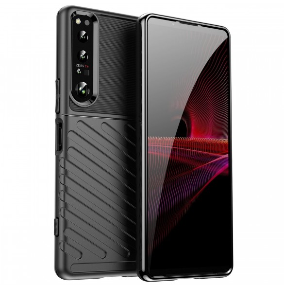 Thunder Case fodral för Sony Xperia 1 IV silikon pansarfodral svart