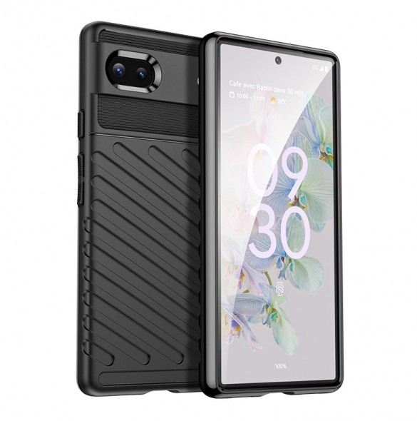 Thunder Case fodral för Google Pixel 6a silikon pansarfodral svart