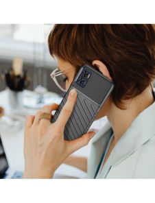 Thunder Case fodral för Motorola Moto E32 silikon pansarfodral svart