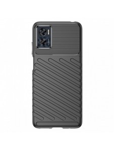 Thunder Case fodral för Motorola Moto E32 silikon pansarfodral svart