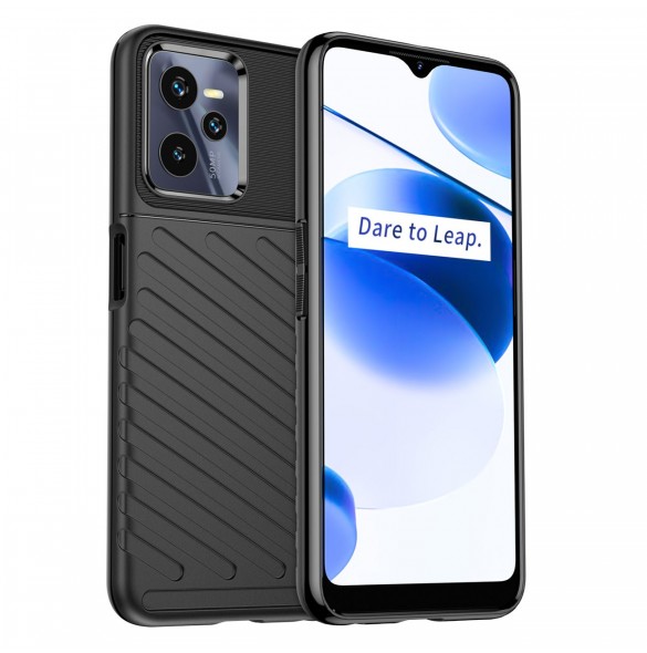 Thunder Case fodral för Realme C35 silikon pansarfodral svart