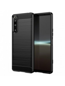 Carbon Case för Sony Xperia 5 IV flexibelt silikon kolfodral svart