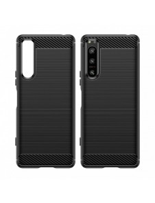 Carbon Case för Sony Xperia 5 IV flexibelt silikon kolfodral svart