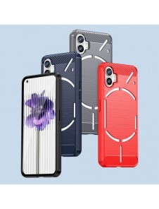 Carbon Case Nothing Telefon 1 flexibel silikon kolfodral svart