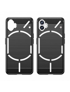 Carbon Case Nothing Telefon 1 flexibel silikon kolfodral svart