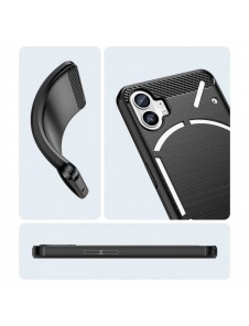Carbon Case Nothing Telefon 1 flexibel silikon kolfodral svart