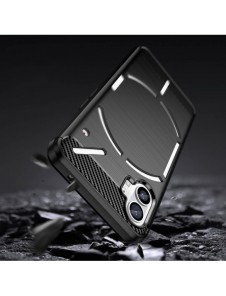 Carbon Case Nothing Telefon 1 flexibel silikon kolfodral svart
