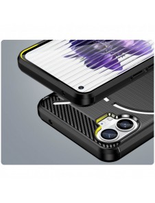 Carbon Case Nothing Telefon 1 flexibel silikon kolfodral svart