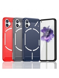 Carbon Case Nothing Telefon 1 flexibel silikon kolfodral svart