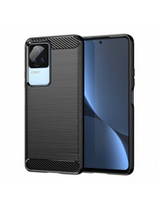 Carbon Case för Xiaomi Poco F4 5G flexibel silikon kolfodral svart