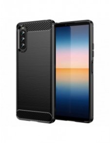 Carbon Case för Sony Xperia 10 IV flexibel silikon kolfodral svart