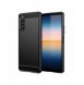 Carbon Case för Sony Xperia 10 IV flexibel silikon kolfodral svart
